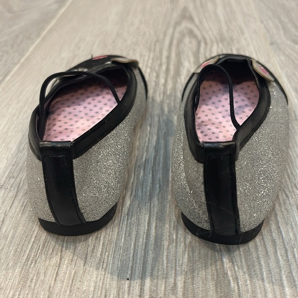 KomfortMe Black / Silver Flat Rabbit Ballerina Shoes Size 5 - Picture 6 of 9